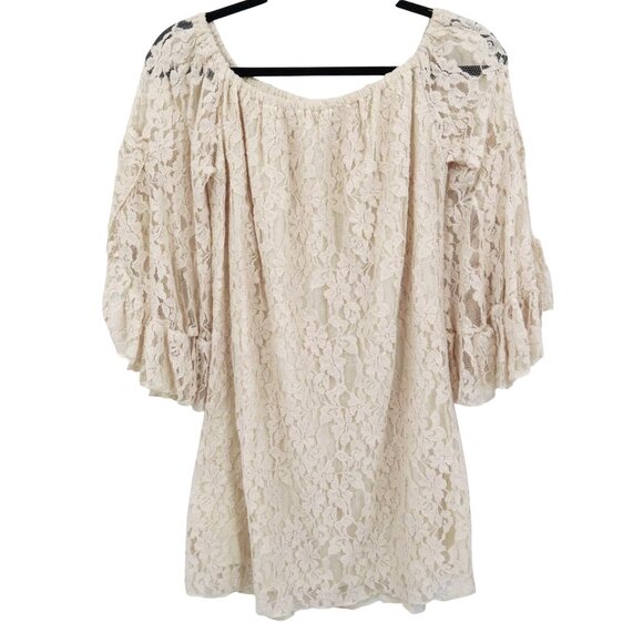Elan‎ Lace Dress Womens S Cream Feminine Romantic Boho Granny Coquette Girlhood - Picture 1 of 16